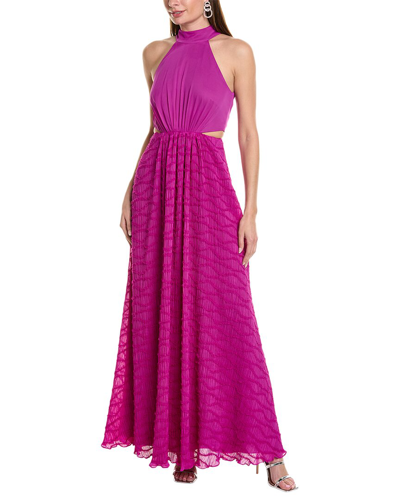 Shop ml Monique Lhuillier Chiffon Maxi Dress In Purple