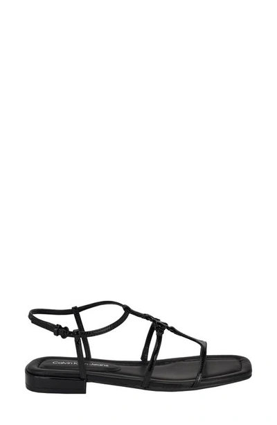 Shop Calvin Klein Sindy Ankle Strap Sandal In Black 01