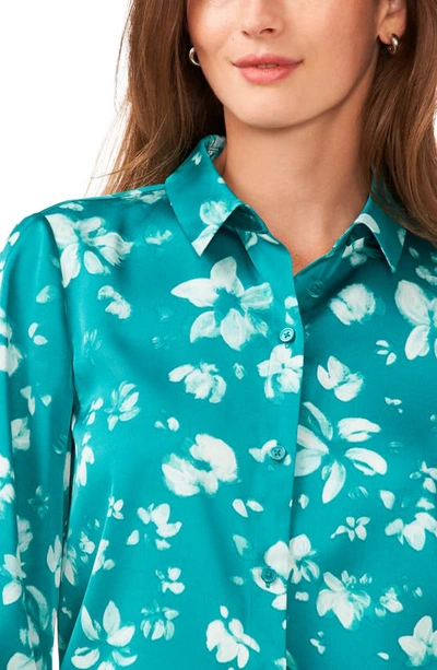 Shop Halogen Print Button-up Shirt In Miami Green Print