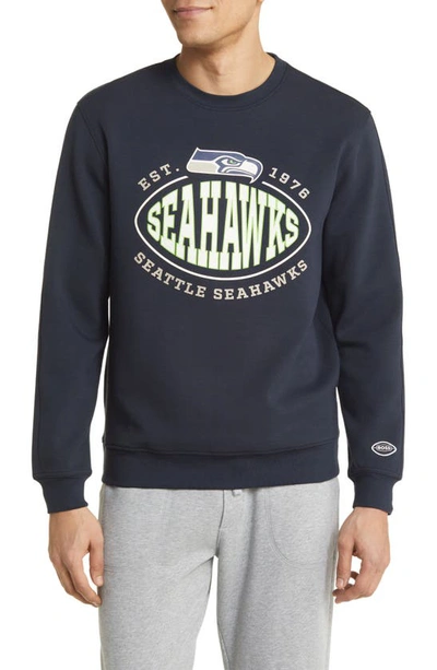 Shop Hugo Boss X Nfl Crewneck Sweatshirt In Seattle Seahawks Dark Blue
