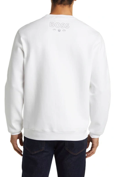 Shop Hugo Boss X Nfl Crewneck Sweatshirt In New England Patriots White