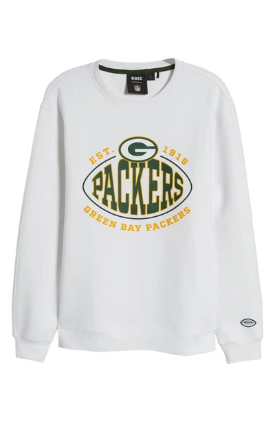 Shop Hugo Boss X Nfl Crewneck Sweatshirt In Green Bay Packers White