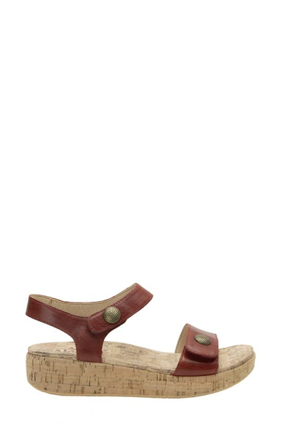 Shop Alegria By Pg Lite Marta Ankle Strap Platform Wedge Sandal In Garnet