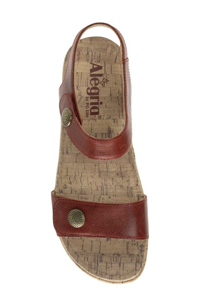 Alegria By Pg Lite Marta Ankle Strap Platform Wedge Sandal In Garnet