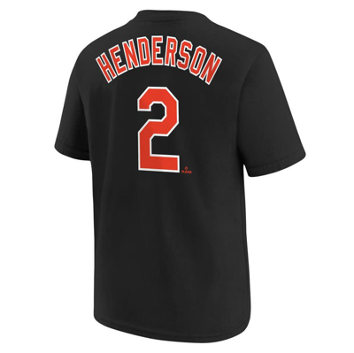 Shop Nike Youth  Gunnar Henderson Black Baltimore Orioles Name & Number T-shirt