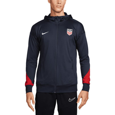 Shop Nike Navy Usmnt 2024 Strike Performance Hoodie Track Jacket