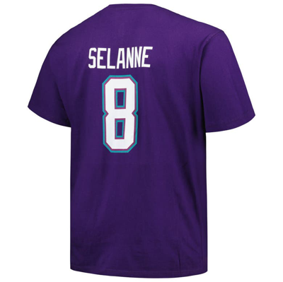 Shop Mitchell & Ness Teemu Selanne Purple Anaheim Ducks Big & Tall Name & Number T-shirt