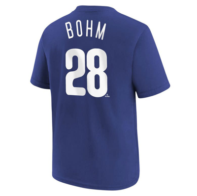 Shop Nike Youth  Alec Bohm Royal Philadelphia Phillies Name & Number T-shirt