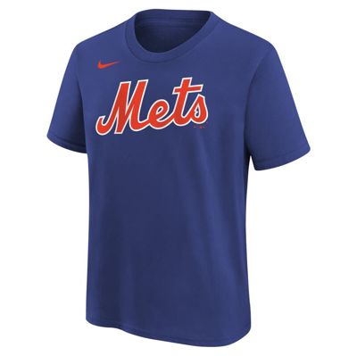 Nike Big Boys  Francisco Lindor Royal New York Mets Home Player Name And Number T-shirt In Royal