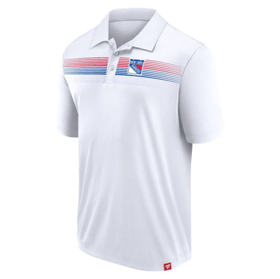 Shop Fanatics Branded White New York Rangers Victory For Us Interlock Polo