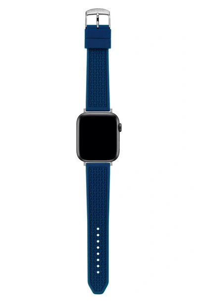 Shop Ted Baker T-embossed Silicone 22mm Apple Watch® Watchband In Blue