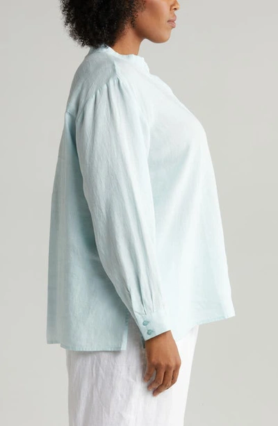 Shop Eileen Fisher Organic Linen Popover Top In Clear Water