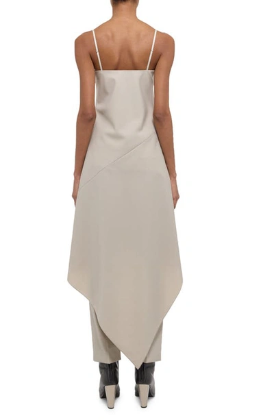 Shop Helmut Lang Asymmetric Hem Wool Dress In Sand - E0s