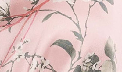 Shop Guess Jun Satin Tie Hem Button-up Shirt In Eucalyptus Floral Print