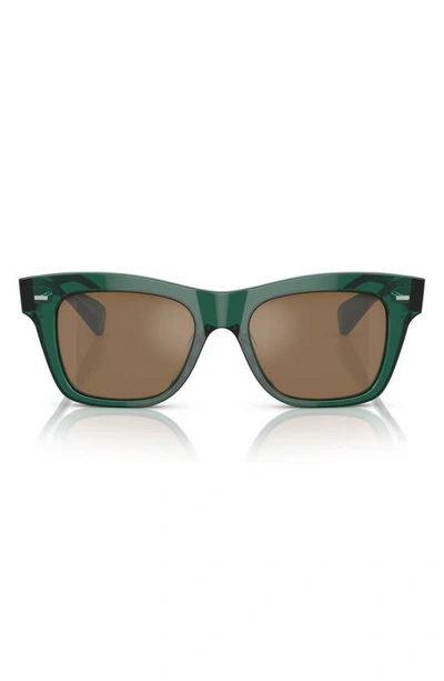 Shop Oliver Peoples Pillow 51mm Square Sunglasses In Teal