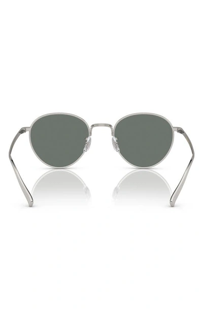 Shop Oliver Peoples Rhydian 49mm Round Sunglasses In Silver