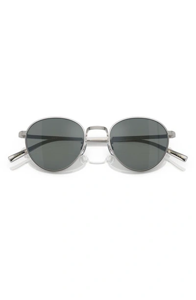 Oliver Peoples Rhydian 49mm Round Sunglasses In Silver