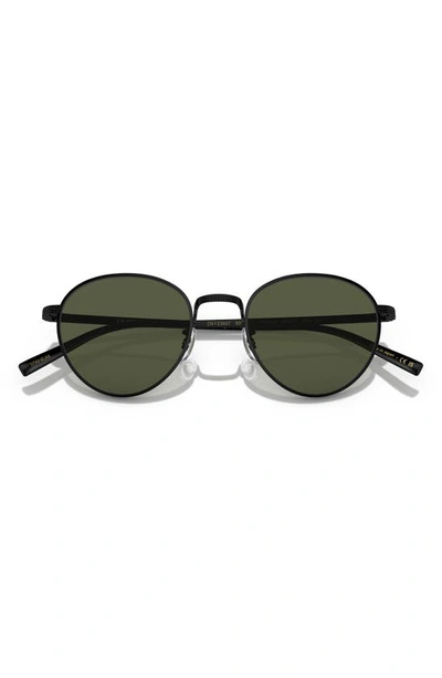 Shop Oliver Peoples Rhydian 49mm Round Sunglasses In Matte Black