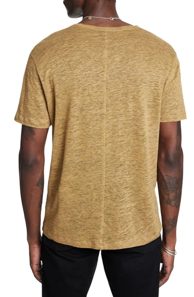 Shop John Varvatos Avanca Linen T-shirt In Clay Brown