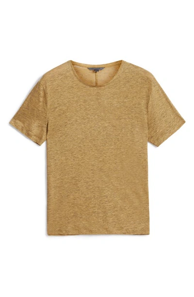 Shop John Varvatos Avanca Linen T-shirt In Clay Brown