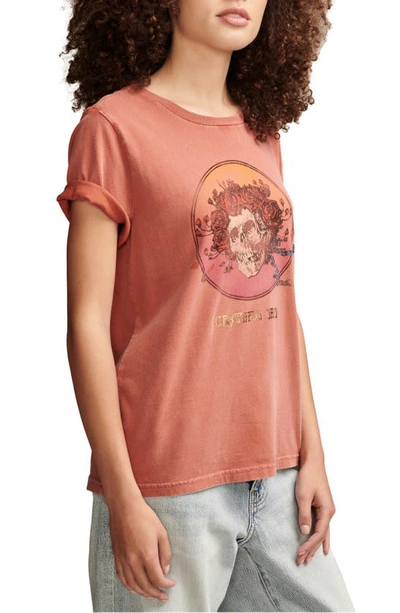 Shop Lucky Brand Grateful Dead Skull Cotton Graphic T-shirt In Ketchup
