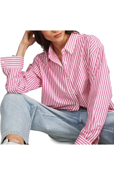 Shop Lucky Brand Boyfriend Prep Shirt In Pink Stripe