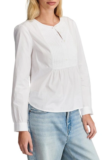 Shop Lucky Brand Pintuck Bib Top In Bright White