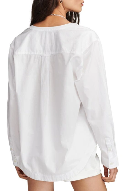 Shop Lucky Brand Lace-up Oversize Shirt In Bright White