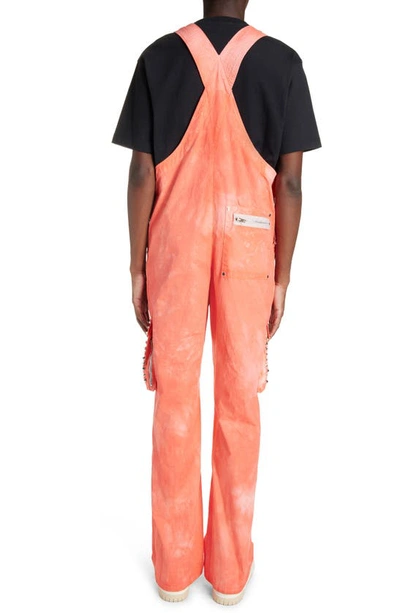 Shop Acne Studios Oversize Studded Cargo Overalls In Fluo Pink