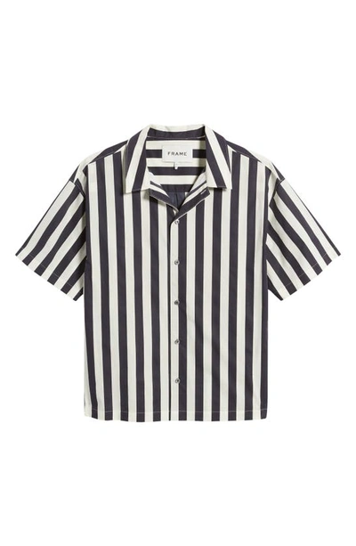 Shop Frame Stripe Camp Shirt In Navy Stripe