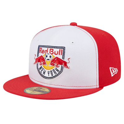 Shop New Era White/red New York Red Bulls 2024 Kick Off Collection 59fifty Fitted Hat