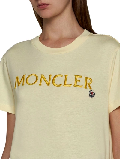 Shop Moncler T-shirts And Polos In Yellow