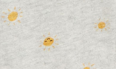 Shop Nordstrom Print Short Sleeve Cotton Henley Romper In Grey Light Heather Happy Suns