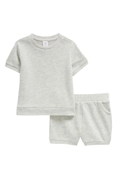 Nordstrom Cozy Short Sleeve Top & Shorts Set In Grey Light Heather