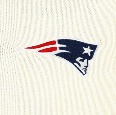Shop The Wild Collective Cream New England Patriots Jacquard Full-zip Sweater