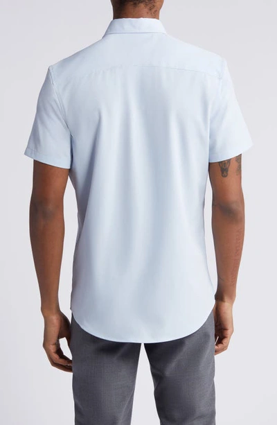 Nordstrom Trim Fit Short Sleeve Button-up Shirt In Blue Skyway