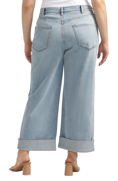 Shop Silver Jeans Co. Baggy Crop Wide Leg Jeans In Indigo