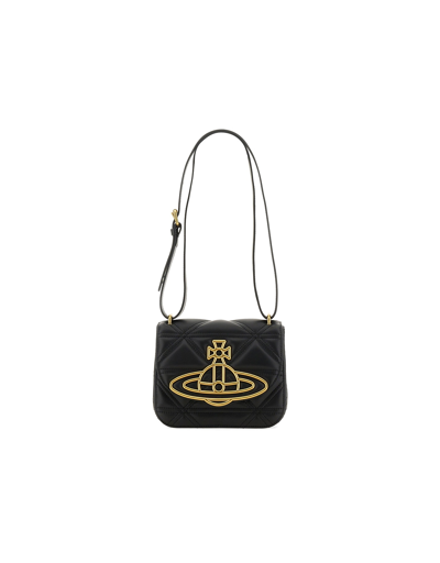 Shop Vivienne Westwood Designer Handbags Shoulder Bag "linda" In Black
