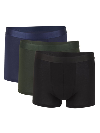 Shop Cdlp Men's 3-pack Boxer Brief Set In Black Army Green Clay
