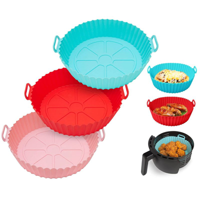 Shop Fresh Fab Finds 3pcs Foldable Air Fryer Silicone Pot 464°f Heat Resistant Round Replacement For Parchment Liners, 3 