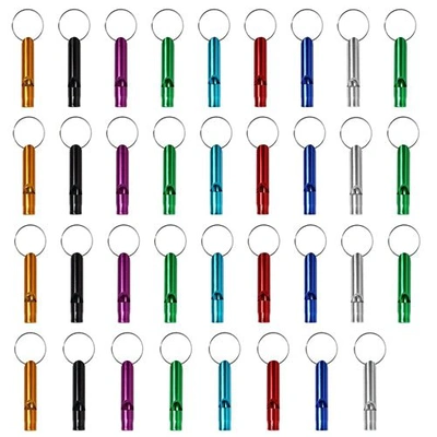 Shop Fresh Fab Finds 35pcs Emergency Whistles Extra Loud Aluminum Alloy Whistle With Key Chain Ring For Camping Hiking Hu