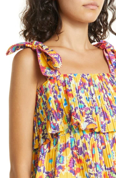Saloni Tiered Tie Strap Tank In 1684-mango Sunflower