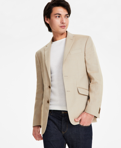 Shop Kenneth Cole Reaction Men's Slim-fit Linen Sport Coat In Khaki