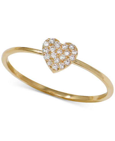 Shop Jac + Jo By Anzie Diamond Heart Cluster Stack Ring (1/10 Ct. T.w.) In 14k Gold