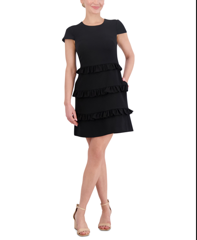 Shop Eliza J Women's Ruffle-tiered A-line Dress In Black