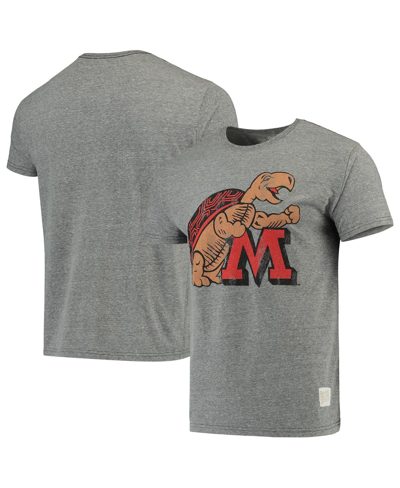 Shop Retro Brand Men's Heathered Gray Maryland Terrapins Vintage-like Logo Tri-blend T-shirt