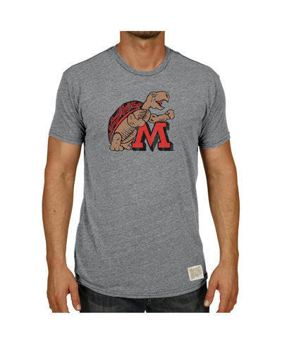 Shop Retro Brand Men's Heathered Gray Maryland Terrapins Vintage-like Logo Tri-blend T-shirt