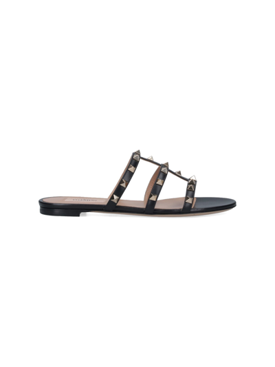 Shop Valentino 'rockstud' Sandals In Black  