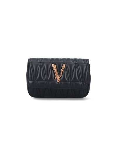 Shop Versace 'virtus' Crossbody Bag In Black  