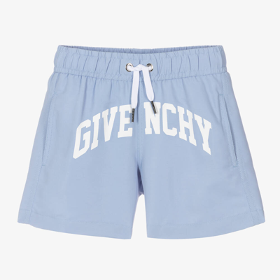 Shop Givenchy Boys Blue Swim Shorts